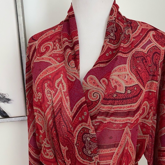 Victoria's Secret Red Paisley Print Robe One Size - Picture 2 of 11